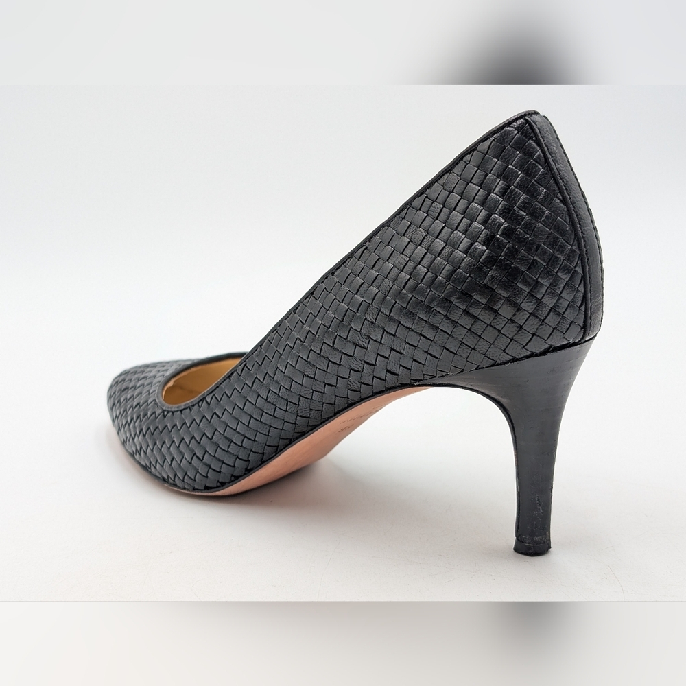 Cole Haan Grand.OS Women's Size 8B Woven Genuine Black Leather Heels Closed Toe - Picture 6 of 17